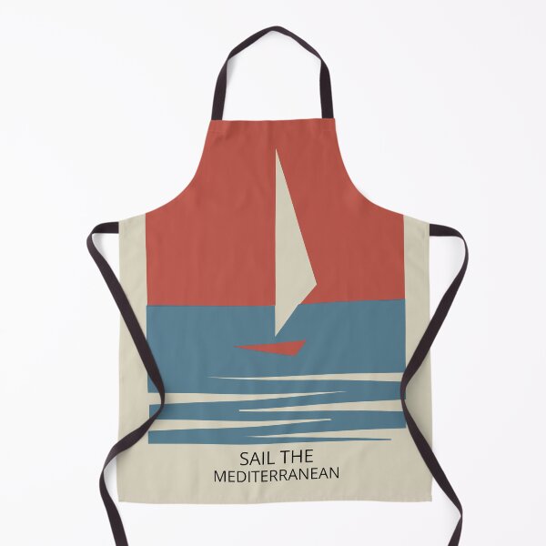 Item preview, SAIL THE MED Mediterranean Vintage Travel Poster designed and sold by adrienne75.