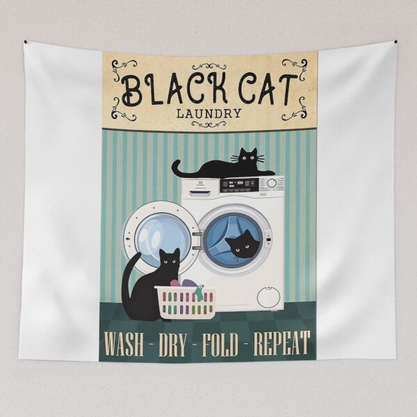 Item preview, Three Black Cat Wash Dry Fold Repeat designed and sold by faraspirre.
