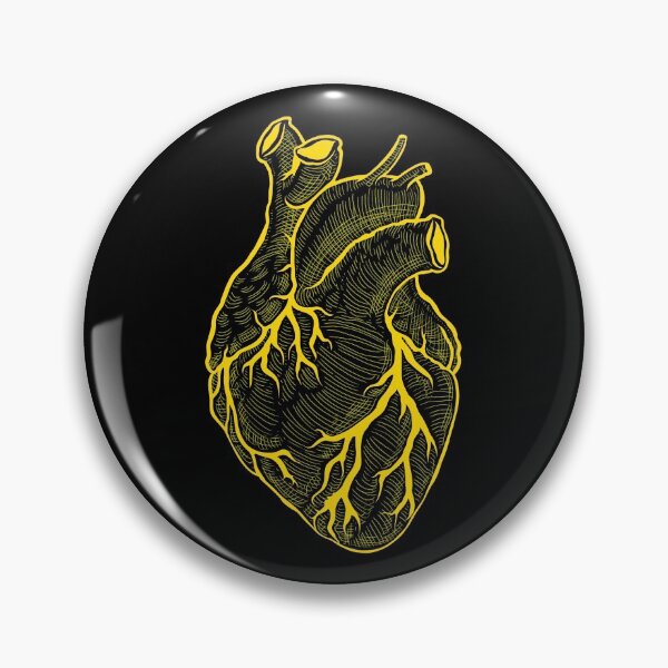 Item preview, Anatomical heart yellow - black background designed and sold by artsy-cici.