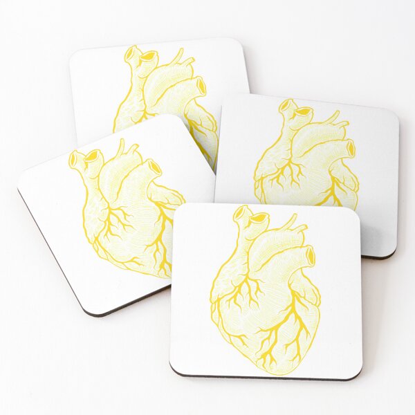 Item preview, Anatomical heart yellow - white background designed and sold by artsy-cici.