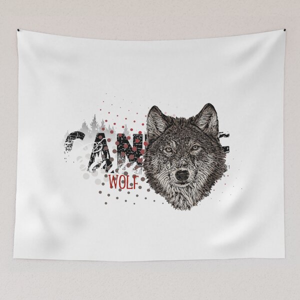 Item preview, wolf banner vector illustration designed and sold by ranker666.