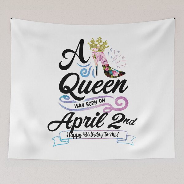 Item preview, A Queen Was Born On April 2nd - April Birthday, Gift for Her, Gift for Mom, Daughter Gift, Best Friend Gift, Sister Gift, Personalized date designed and sold by ApparelEveryday.