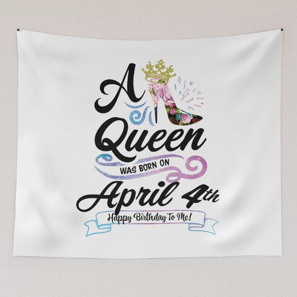 Item preview, A Queen Was Born On April 4th - April Birthday, Gift for Her, Gift for Mom, Daughter Gift, Best Friend Gift, Sister Gift, Personalized date designed and sold by ApparelEveryday.