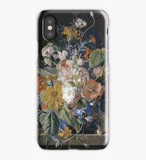 Jan Van Huysum - Poppies, Hollyhock, Morning Glory, Viola, Daisies. Still life with flowers: flowers, blossom, nature, botanical, floral flora, wonderful flower, plants, garden, vase iPhone Case/Skin