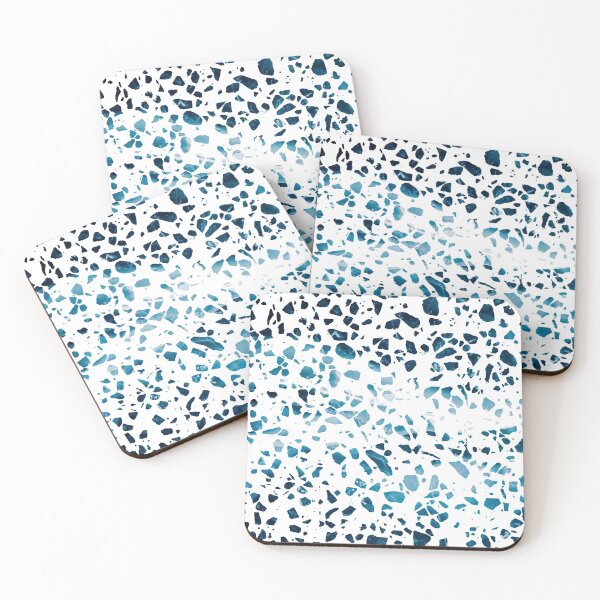Item preview, Abstract Terrazzo Mosaic Navy and Light Blue Pattern designed and sold by idovedesign.