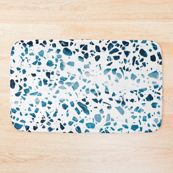 Item preview, Abstract Terrazzo Mosaic Navy and Light Blue Pattern designed and sold by idovedesign.
