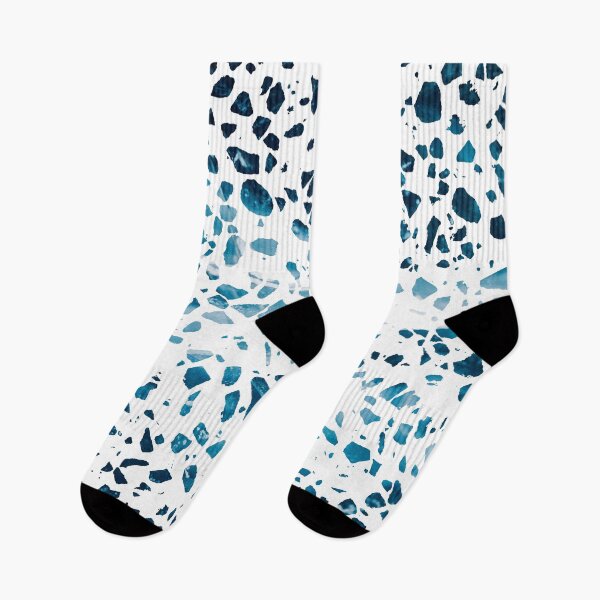 Item preview, Abstract Terrazzo Mosaic Navy and Light Blue Pattern designed and sold by idovedesign.