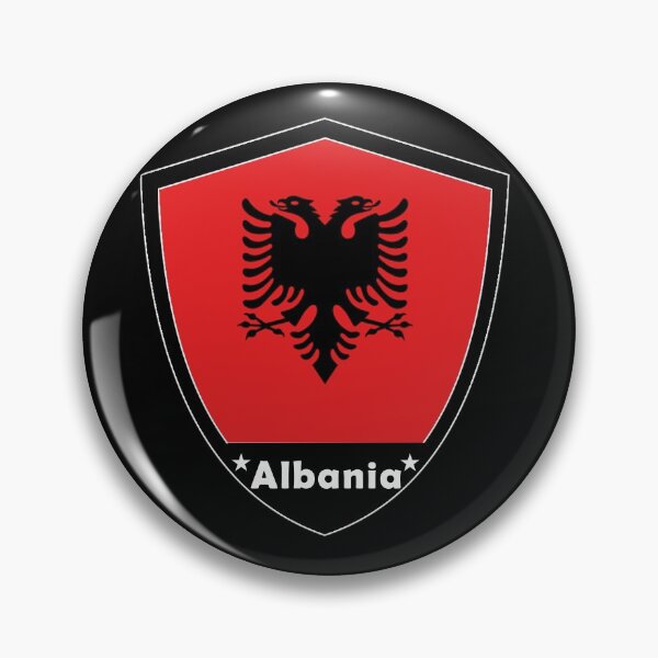Artikelvorschau, Albanien Flaggenabzeichen entworfen und verkauft von Gina-Driada.
