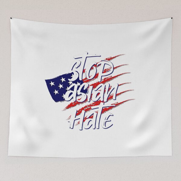 Item preview, Stop Asian Hate with an American flag  AAPI Asian Lives Matter Sticker designed and sold by R.U BOLD.