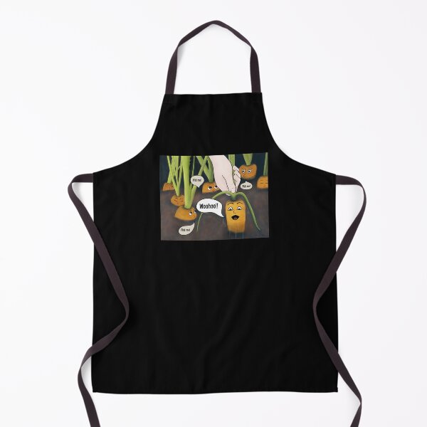 Item preview, Carrots Do Scream – funny cartoon characters on black background designed and sold by Crystal Raymond.