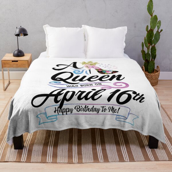 Item preview, A Queen Was Born On April 16th - April Birthday, Gift for Her, Gift for Mom, Daughter Gift, Best Friend Gift, Sister Gift, Personalized date designed and sold by ApparelEveryday.