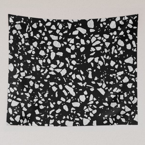 Item preview, Abstract Terrazzo Mosaic Black and White Pattern designed and sold by idovedesign.