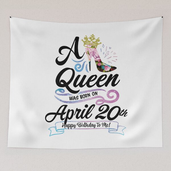 Item preview, A Queen Was Born On April 20th - April Birthday, Gift for Her, Gift for Mom, Daughter Gift, Best Friend Gift, Sister Gift, Personalized date designed and sold by ApparelEveryday.