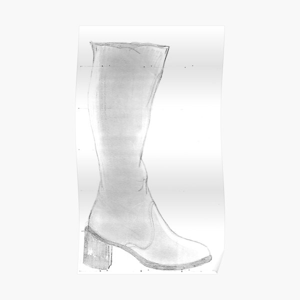 art-of-a-boot-in-pencil-poster-by-msmohiuddin-redbubble