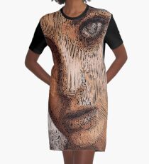 Studio Portrait in Pencil Graphic T-Shirt Dress