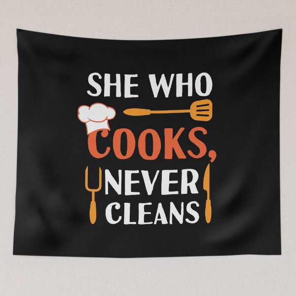 Item preview, She who Cooks never Clean Cooking Hat Funny Cook Chef    designed and sold by Rzelemenz.