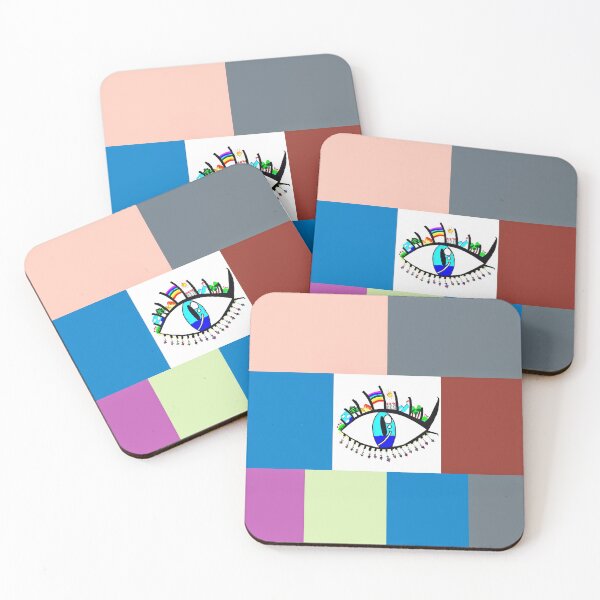 Item preview, Blue eye inside colorful box of random colors designed and sold by FCEalin.