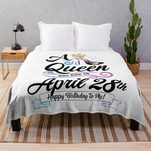 Item preview, A Queen Was Born On April 28th - April Birthday, Gift for Her, Gift for Mom, Daughter Gift, Best Friend Gift, Sister Gift, Personalized date designed and sold by ApparelEveryday.