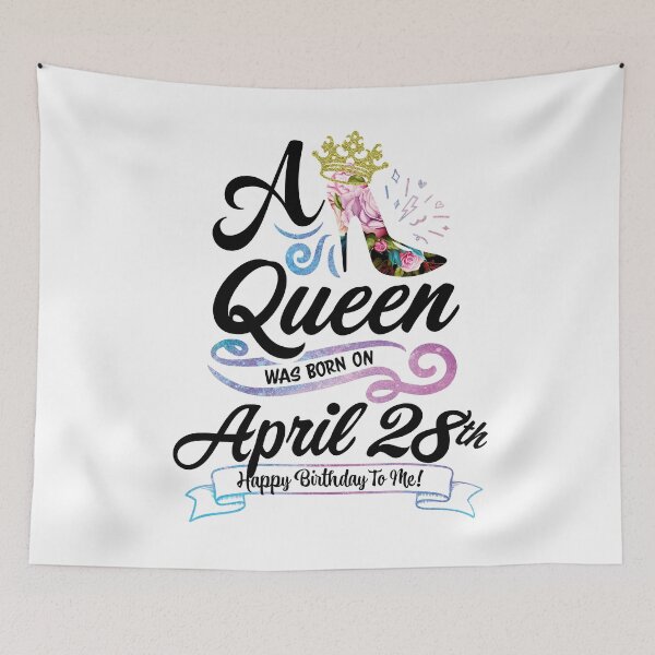 Item preview, A Queen Was Born On April 28th - April Birthday, Gift for Her, Gift for Mom, Daughter Gift, Best Friend Gift, Sister Gift, Personalized date designed and sold by ApparelEveryday.