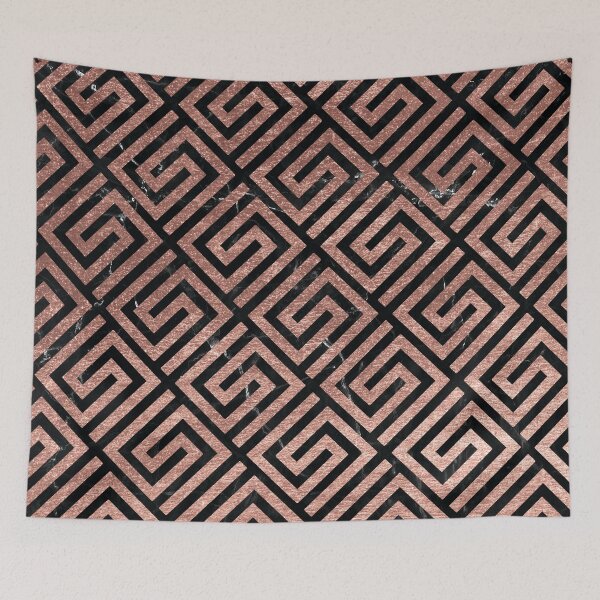 Item preview, Rose Gold Greek Key Pattern on Black Marble designed and sold by thelustrous.