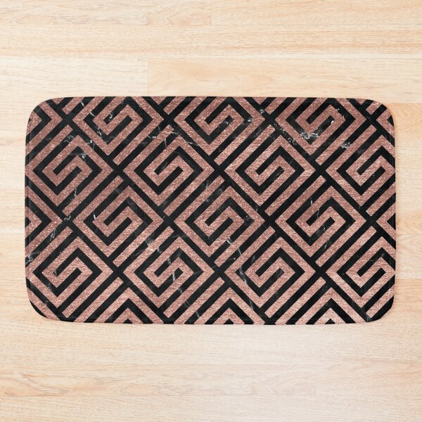 Item preview, Rose Gold Greek Key Pattern on Black Marble designed and sold by thelustrous.