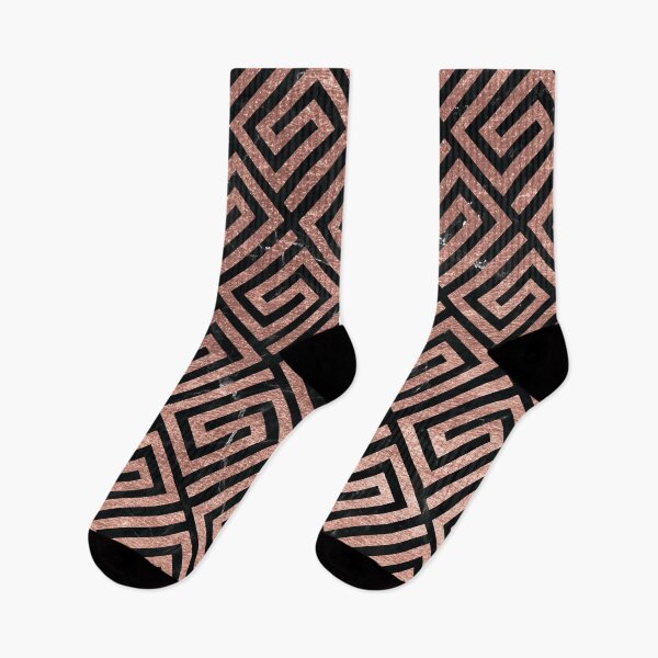 Item preview, Rose Gold Greek Key Pattern on Black Marble designed and sold by thelustrous.