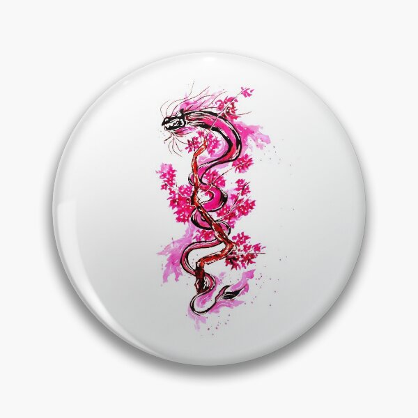 Aperçu de l'œuvre Dragon rose et fleurs créée et vendue par Sebastian Grafmann.