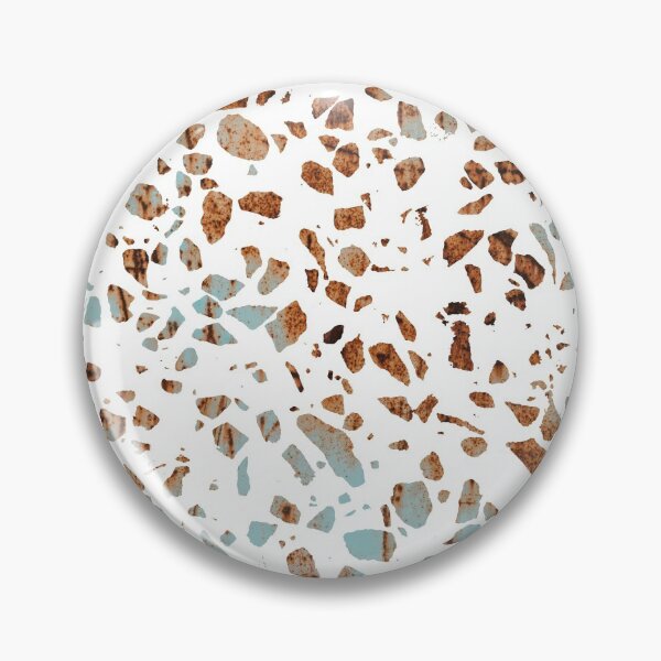 Item preview, Abstract Terrazzo Mosaic Rusty Brown and Blue Pattern designed and sold by idovedesign.