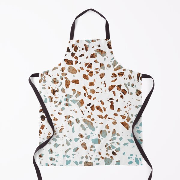 Item preview, Abstract Terrazzo Mosaic Rusty Brown and Blue Pattern designed and sold by idovedesign.