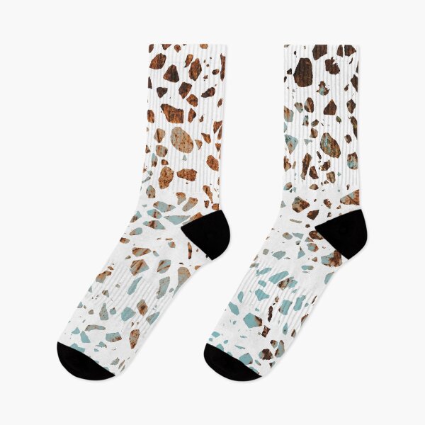 Item preview, Abstract Terrazzo Mosaic Rusty Brown and Blue Pattern designed and sold by idovedesign.