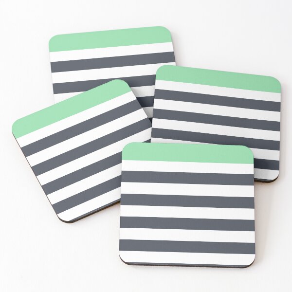 Item preview, Mint with dark grey stripe pattern designed and sold by MickeyEdwards.