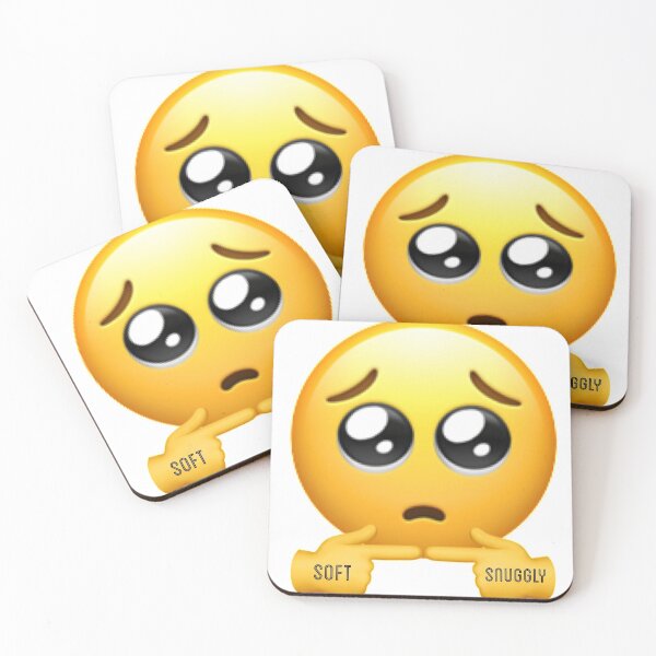 Item preview, Pleading adorable cute shy emoji soft snuggly designed and sold by ICRainbowMoons.
