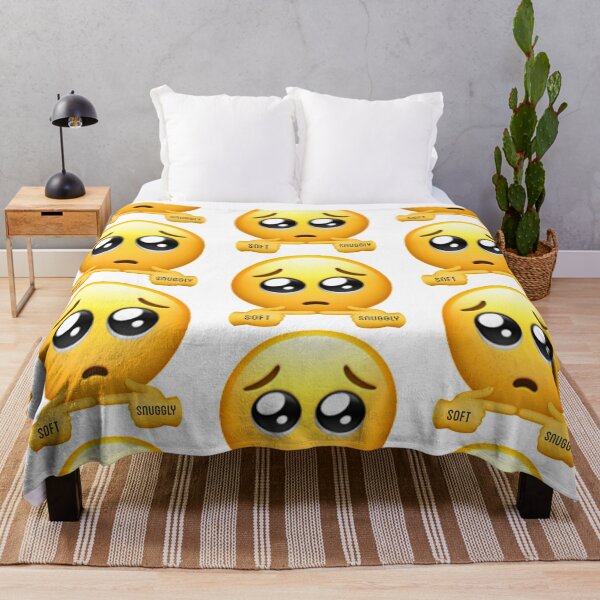 Item preview, Pleading adorable cute shy emoji soft snuggly designed and sold by ICRainbowMoons.