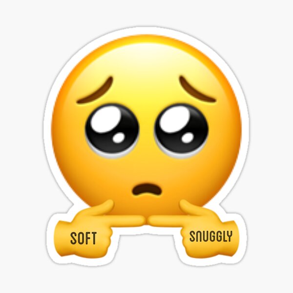 Pleading Adorable Cute Shy Emoji Soft Snuggly Sticker For Sale By Icrainbowmoons Redbubble 9355