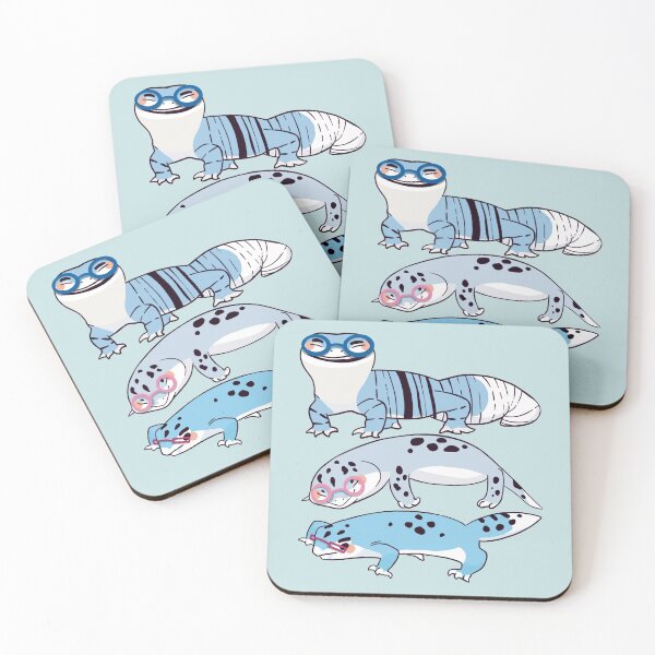 Item preview, Blue Leopard Gecko - Cute Blue and Purple Cartoon Animal Pattern designed and sold by TheRainbowRoom.