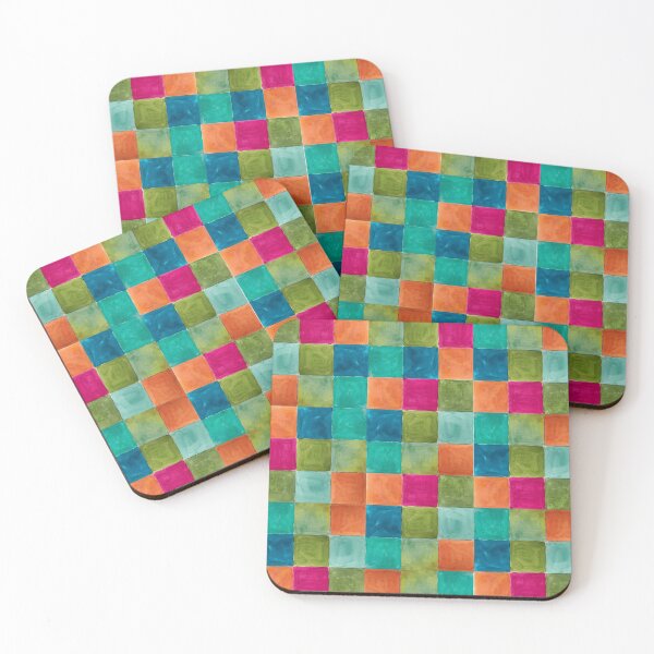 Item preview, bright watercolor grid designed and sold by Dyngus CLE.