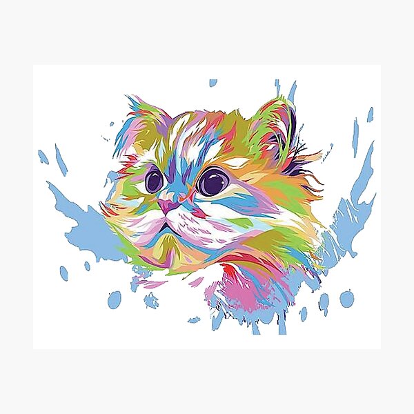 Item preview, Colorful Cat Face designed and sold by Donaatelle.