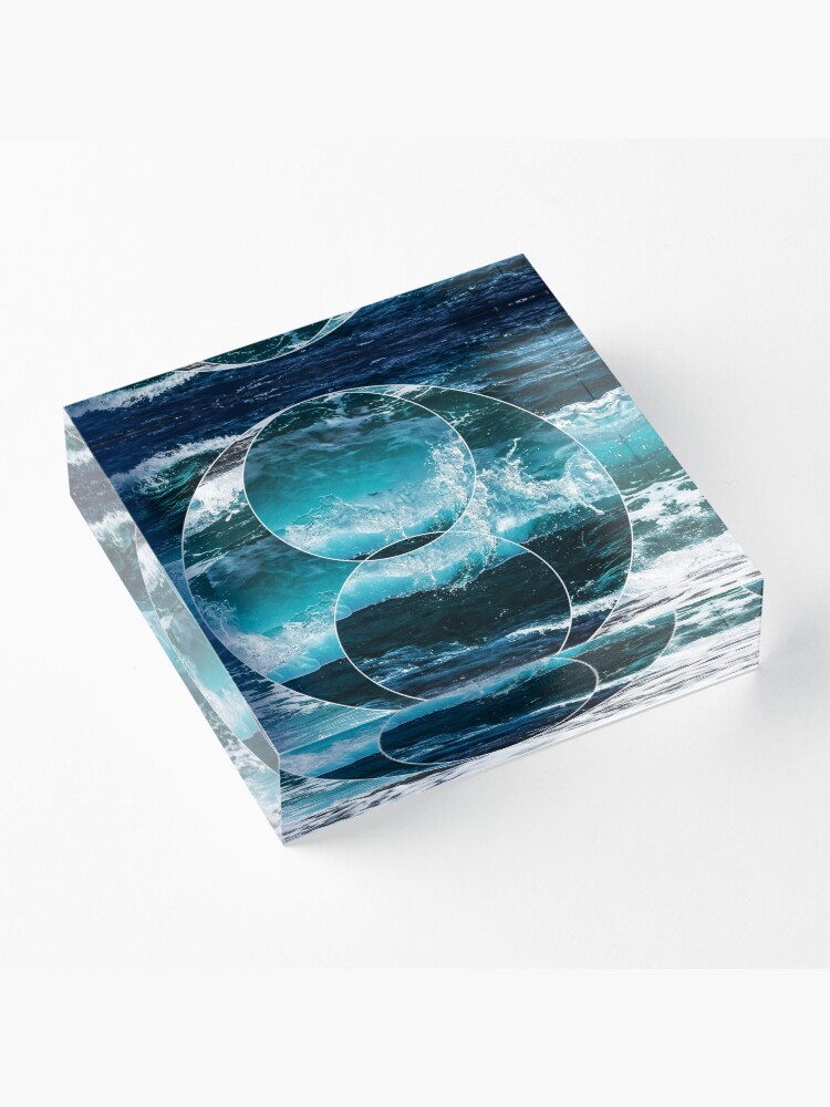 Alternate view of Waves Polyscape Acrylic Block