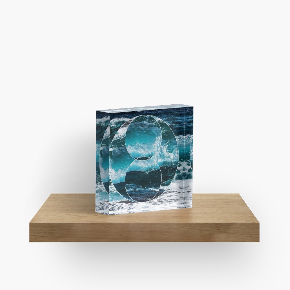 Waves Polyscape Acrylic Block