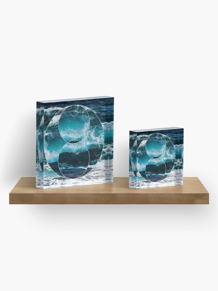 Alternate view of Waves Polyscape Acrylic Block