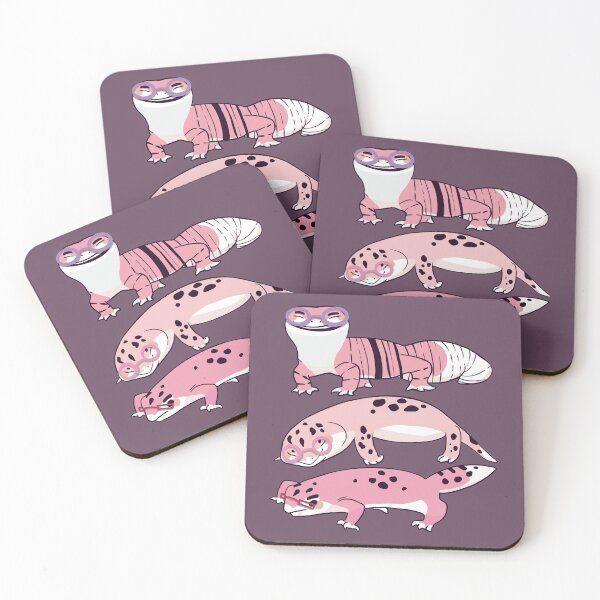 Item preview, Pink Leopard Gecko - Cute Pink and Purple Cartoon Animal Pattern designed and sold by TheRainbowRoom.