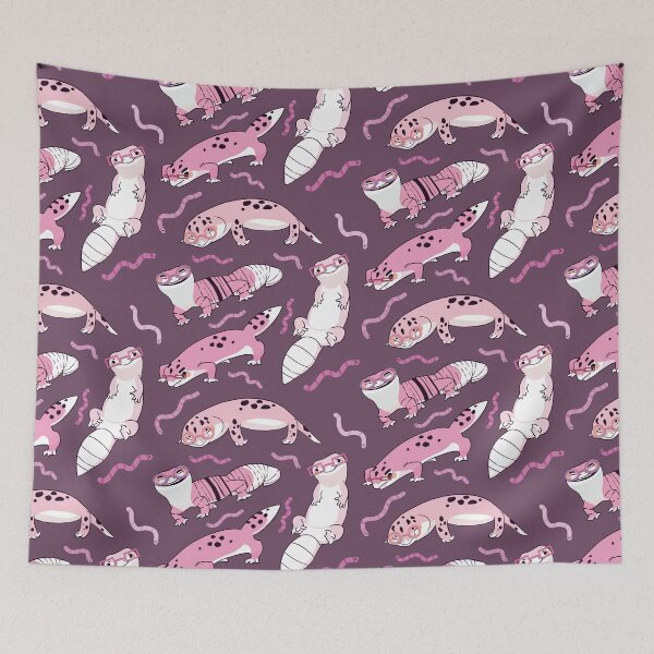 Item preview, Pink Leopard Gecko - Cute Pink and Purple Cartoon Animal Pattern designed and sold by TheRainbowRoom.