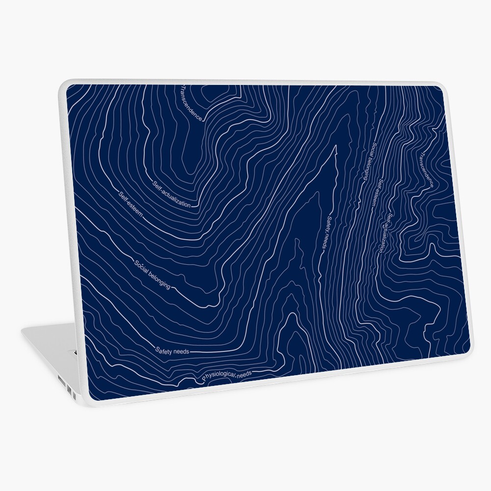 WE PERCEIVE | Psychology things - Maslow's HIERARCHY of NEEDS - Dark Blue Laptop Skin