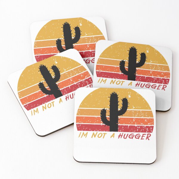 Item preview, I'm Not A Hugger retro cactus design  designed and sold by cartrica.