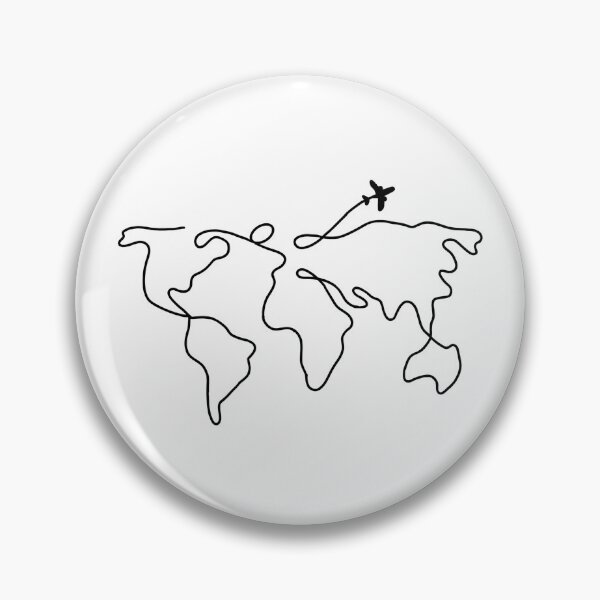 Item preview, Line Art World Map designed and sold by Hannah Grace Designs.