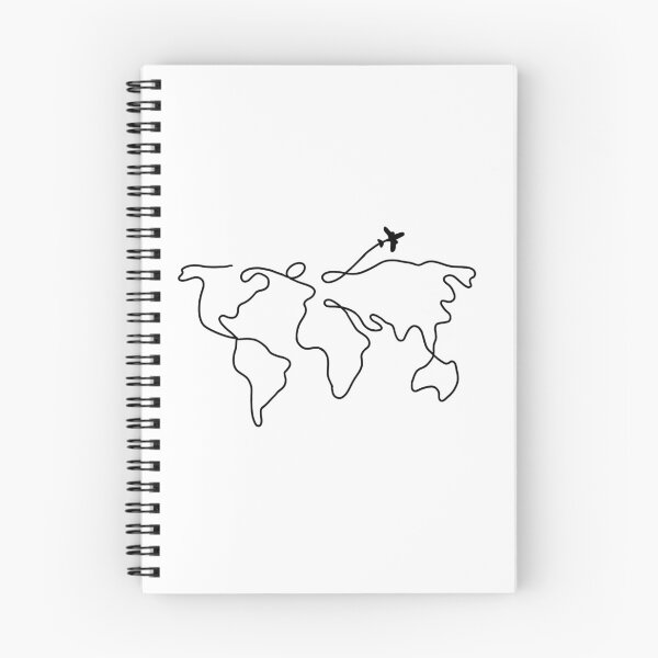 Item preview, Line Art World Map designed and sold by Hannah Grace Designs.