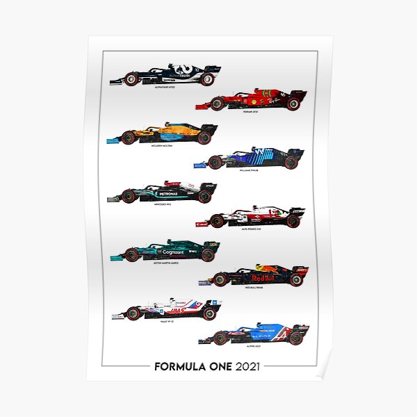 Portrait d'illustration de grille de formule 1 2021 Poster