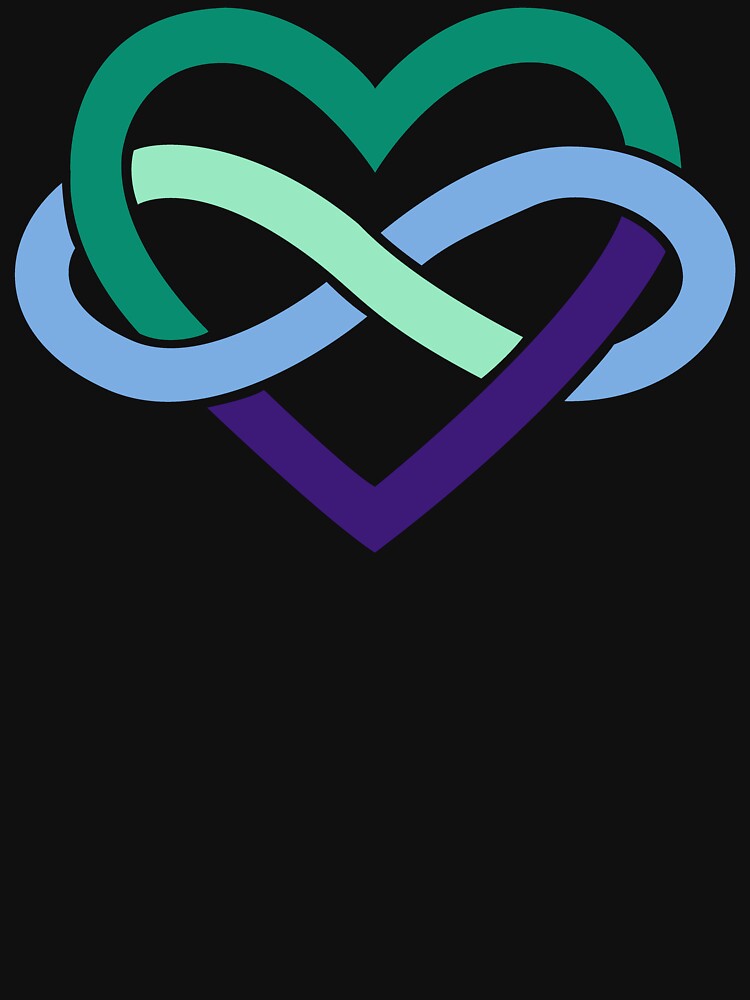 Gay Polyamory Infinity Heart (Black) by polyphiliashop
