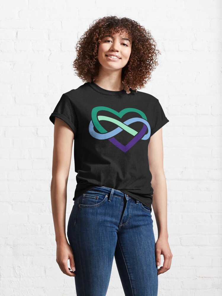Alternate view of Gay Polyamory Infinity Heart (Black) Classic T-Shirt