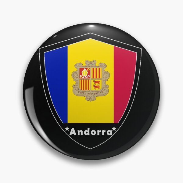 Item preview, Andorra Flag Badge designed and sold by Gina-Driada.